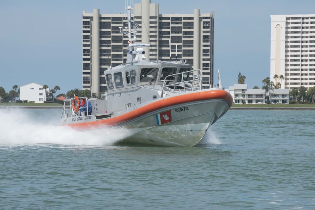 watchstanders launched an Air Station Clearwater MH-60 Jayhawk helicopter crew and a Station Sand Key 45-foot Response Boat— Medium boatcrew to medevac the man.
