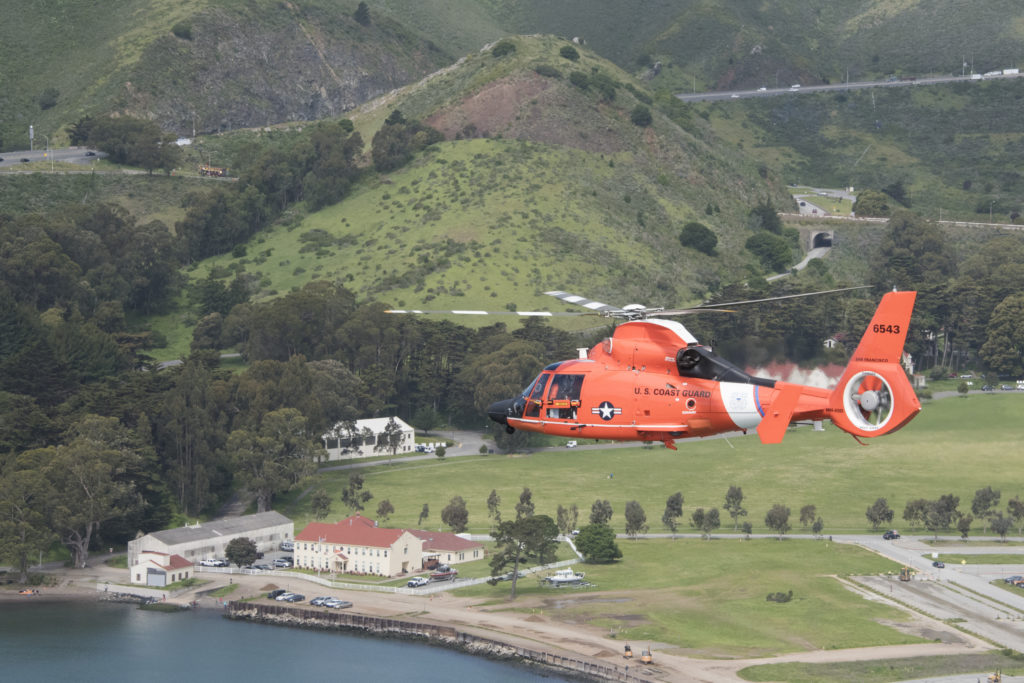 Coast Guard MH-65 Dolphin helicopter from Air Station San Francisco.
U.S. Coast Guard photo by Petty Officer 2nd Class Jordan Akiyama (archive).
Coast Guard searching missing person in Indian Slough near Discovery Bay