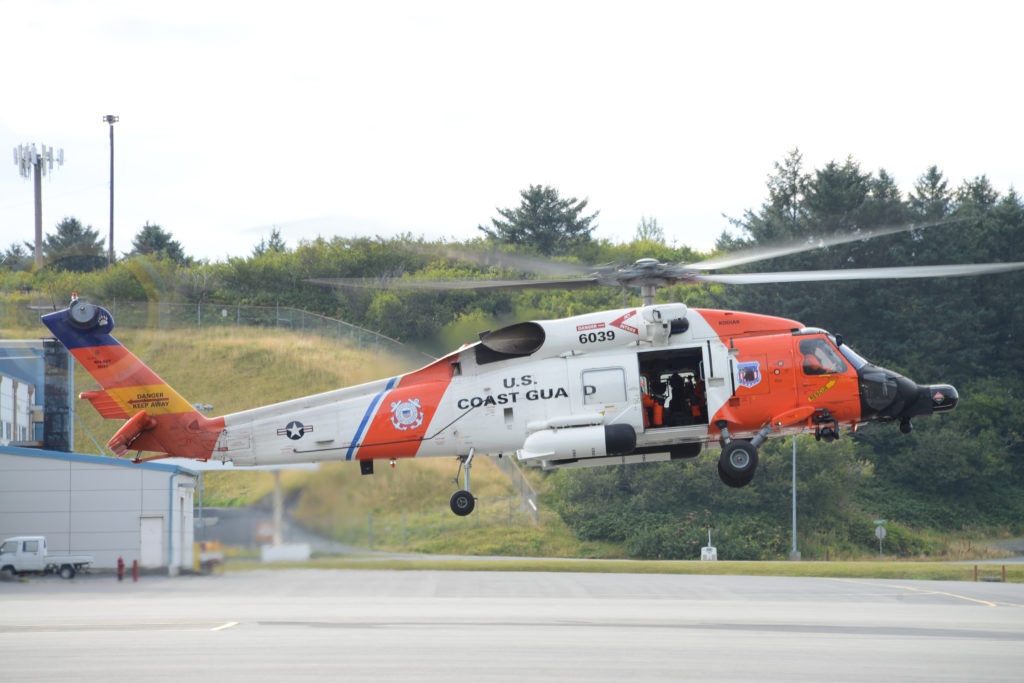 Coast Guard aircrews medevac cruise ship passengers during two separate cases near Cordova, Alaska, this weekend.
MH-60 Jayhawk Air Station Kodiak