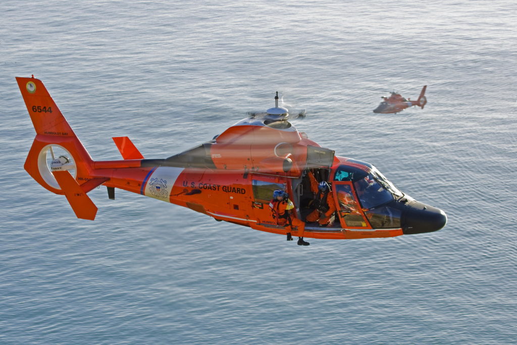 MH-65 Dolphin helicopter crew from Coast Guard Sector Humboldt Bay