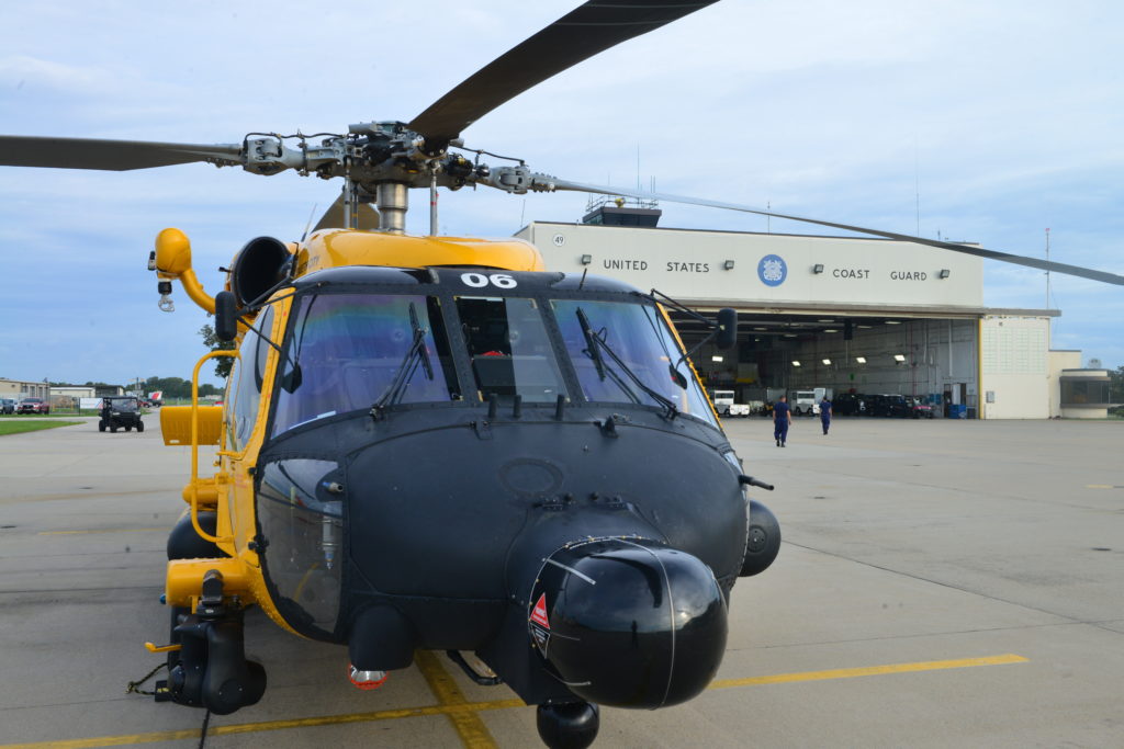 Coast Guard MH-60 Jayhawk Air Station Elizabeth City, USCG assists four boaters