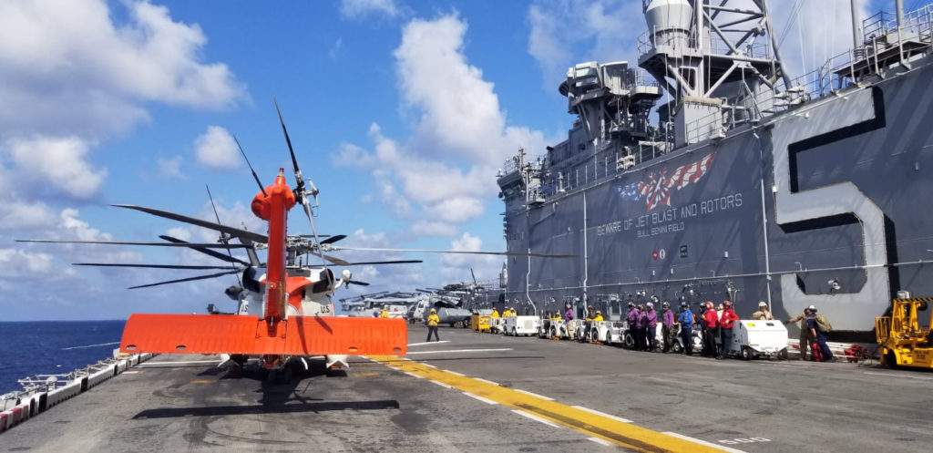 USCG completed support Bahamas, Guard shifts response efforts in Bahamas, A Coast Guard Air Station Clearwater MH-60 Jayhawk helicopter crew landed on U.S. Navy amphibious assault ship USS Bataan (LHD 5) in support of search and rescue and humanitarian aid in the Bahamas