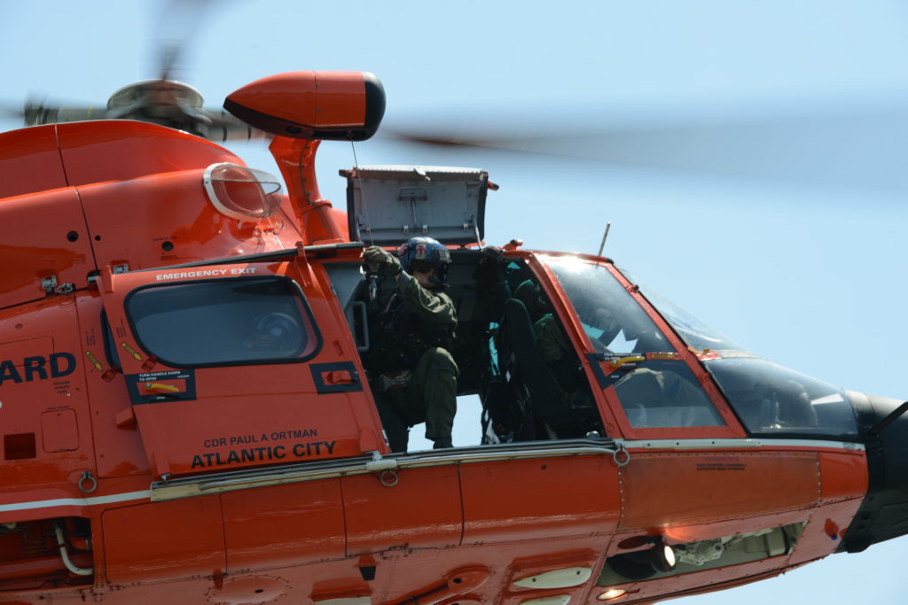U.S. Coast Guard MH-65 Dolphin helicopter from Air Station Atlantic City, 
