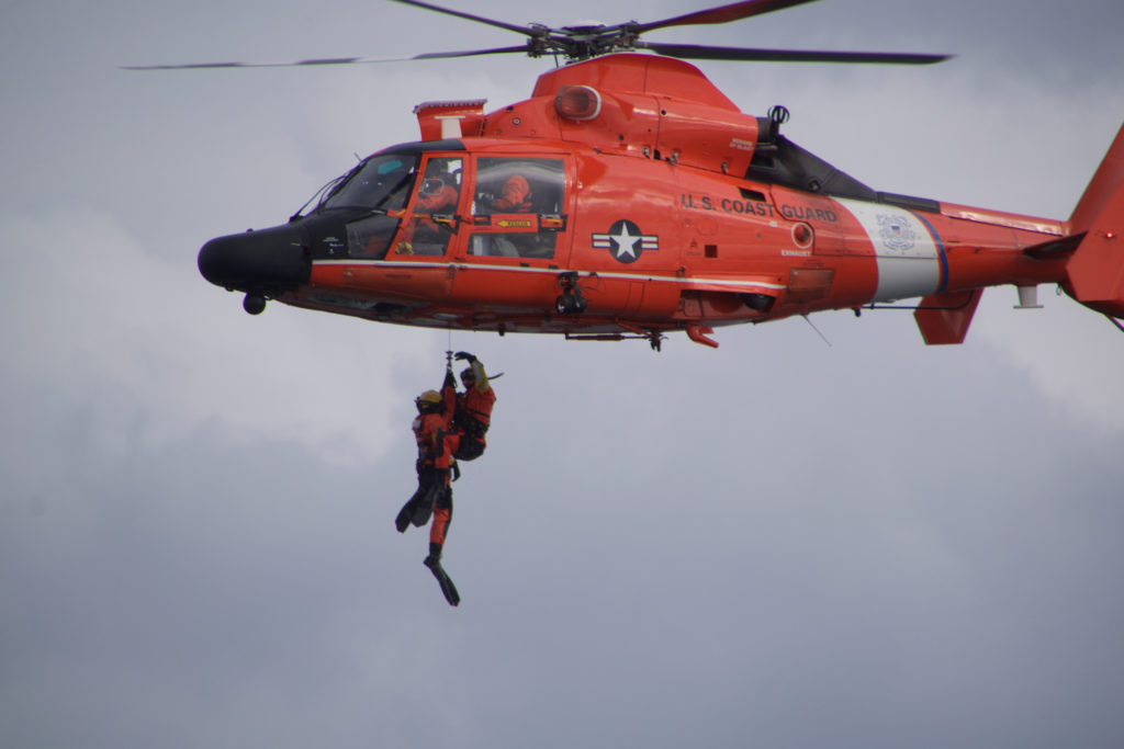 USCG Gulf of Mexico, Rescue Swimmers from Coast Guard MH-65 Dolphin helicopter
