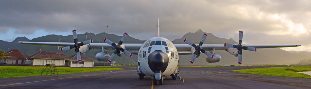 HC-130 Hercules airplane from Coast Guard Air Station Barbers Point, Oahu, Hawaii. 