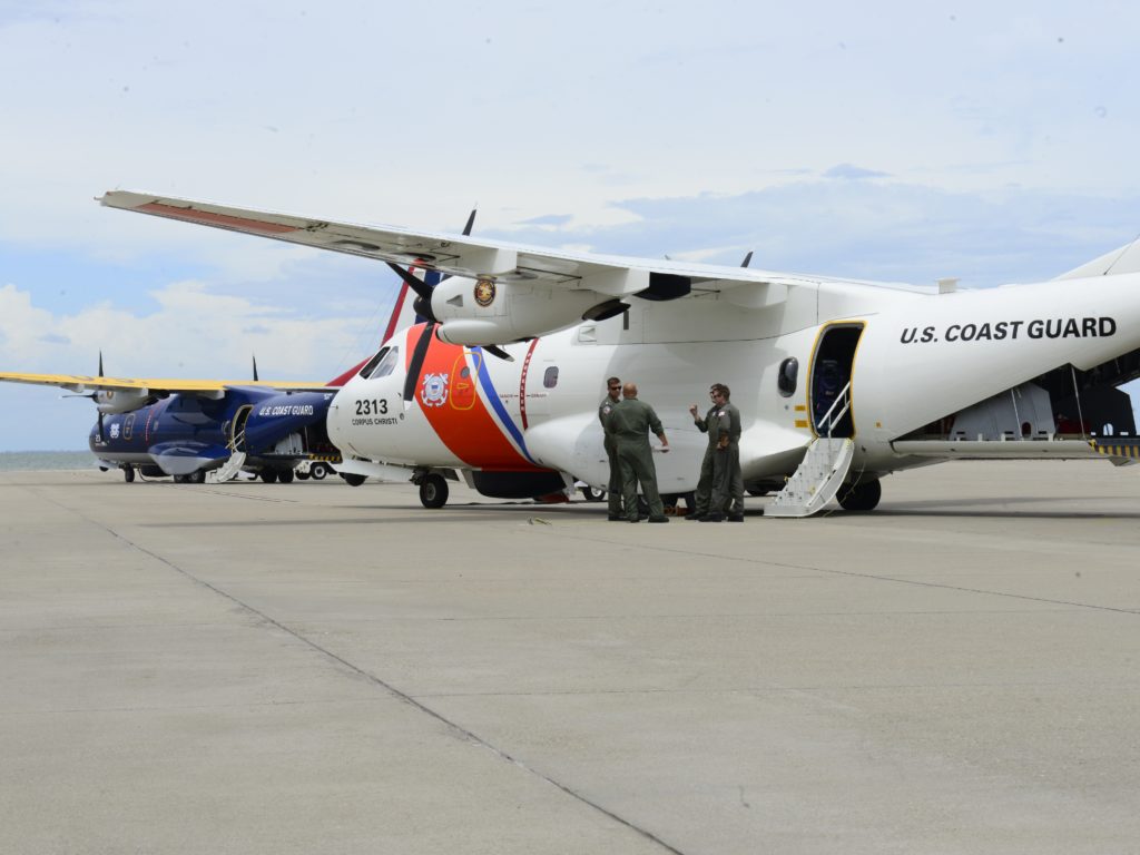 HC-144 Ocean Sentry medium-range aircrafts for response efforts at Air Station Corpus Christi in Corpus Christi, 