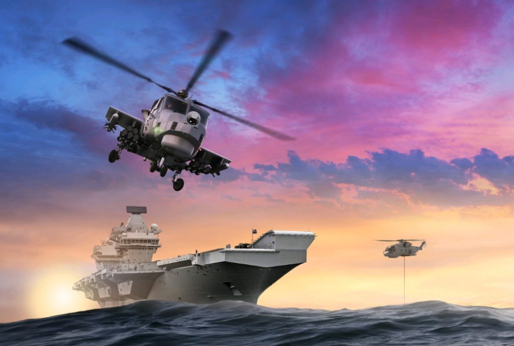 Los helicópteros AW159 y AW101 serán exhibidos en Liverpool a bordo del HMS Prince of Wales