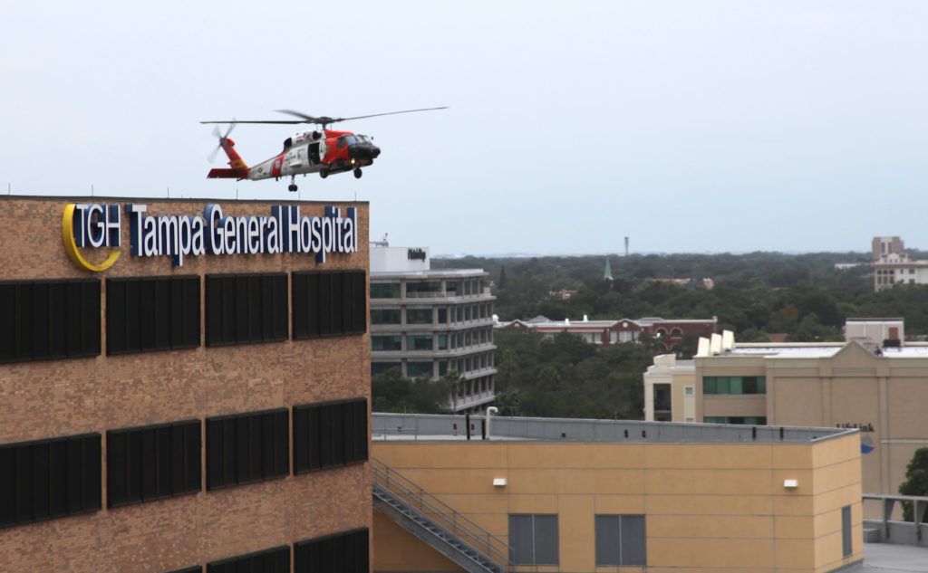 Coast Guard medevac man 32 miles west of Clearwater. MH-60 Jayhawk Air Station Clearwater.