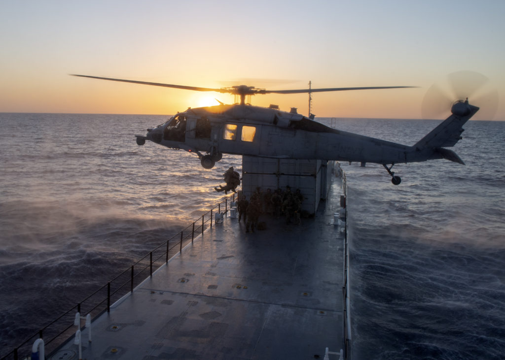 U.S. Coast Guard, U.S. Navy, and Royal Canadian navy strengthen partnerships through strategic plan. MH-60S Knighthawk HSC 85.