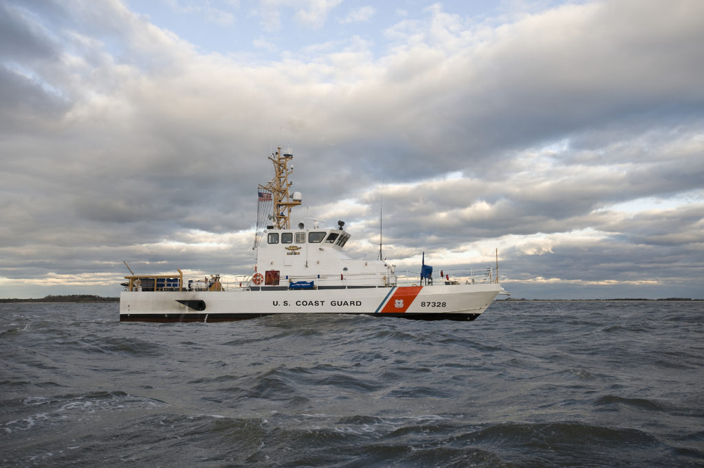 Coast Guard assists vessel taking on water near Pensacola, Florida. USCGC Ridley. Coast Guard Cutter Ridley.