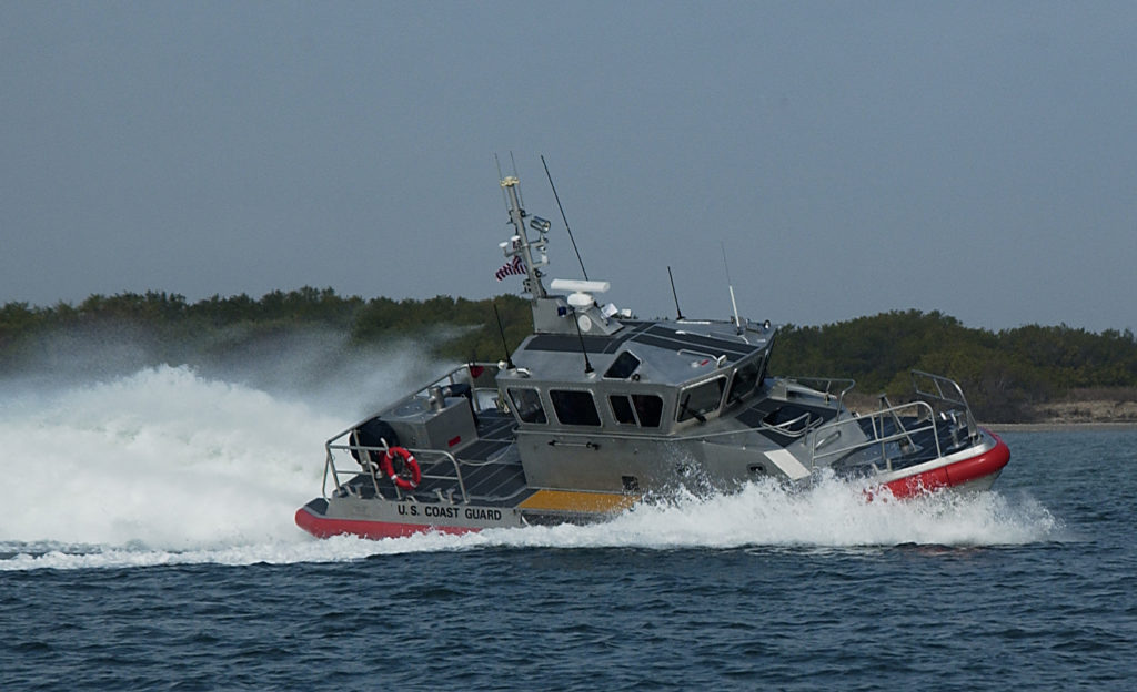 The Response Boat-Medium, which replaced the Coast Guard's aging fleet of 41-foot utility boats, is a self-righting, 45-foot aluminum boat with twin diesel engines and water jet propulsion. It includes multiple navigation displays, a wireless crew communication system, an infrared camera, shock mitigating seating, and air conditioning. The Response Boat-Medium also provides additional safety for the crew. Unlike the 41-foot utility boat, the RB-M has the ability to self-right in the event of a capsize. This feature allows the RB-M to operate in rougher sea conditions.