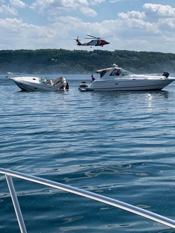 Coast Guard rescue 10 people from the water in Traverse City. MH-60 Jayhawk. HH-60J Jayhawk. Air Station Traverse City.