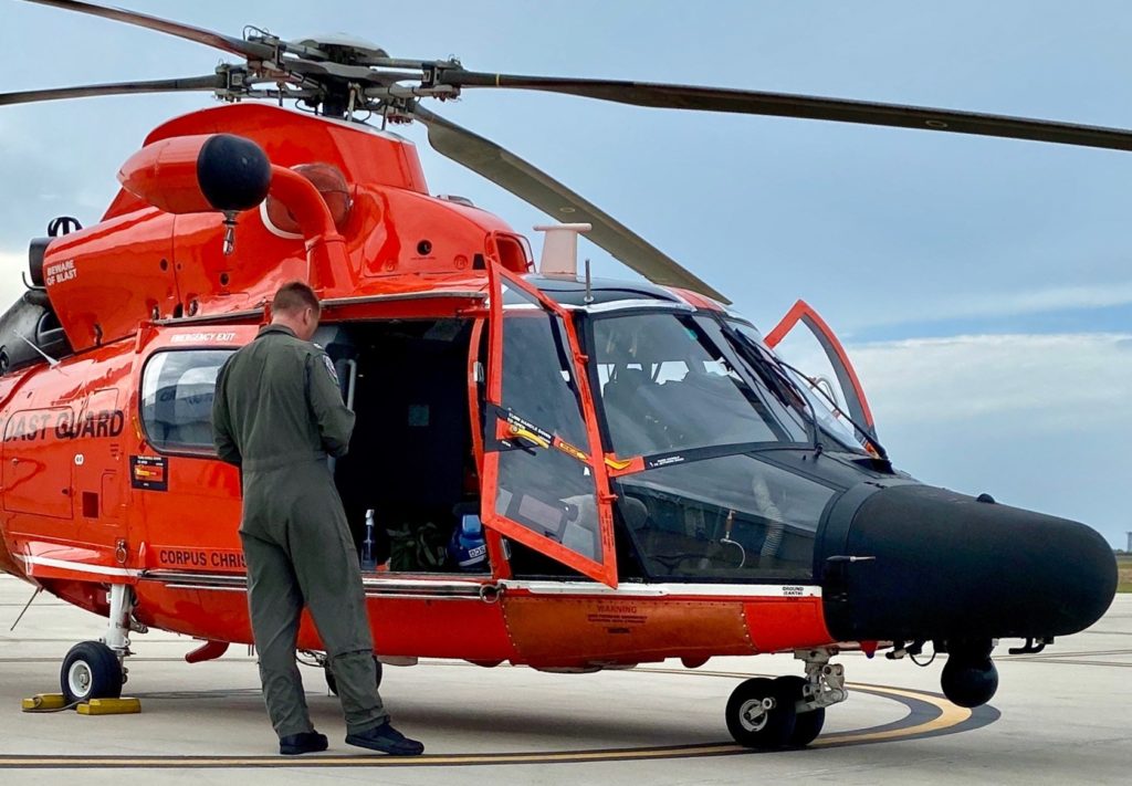 Coast Guard​ prepares for Tropical Storm Hanna along Texas coast. MH-65 Dolphin. HH-65 Dolphin. Air Station Houston.