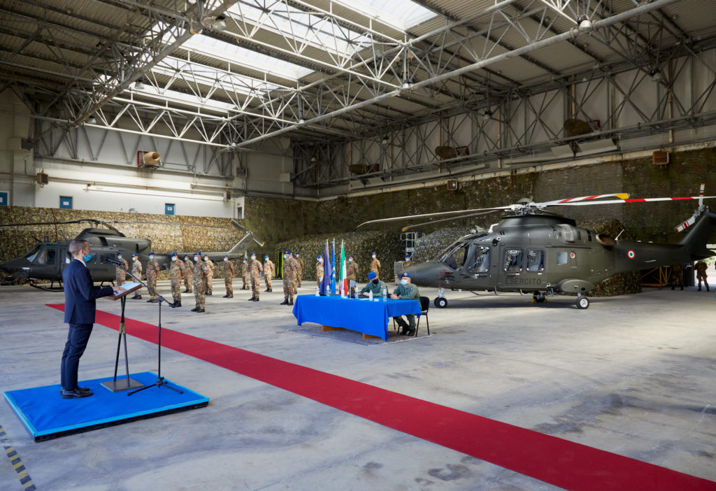 Leonardo delivers its first AW169 basic training helicopter to the Italian Army. Leonardo AW169M.