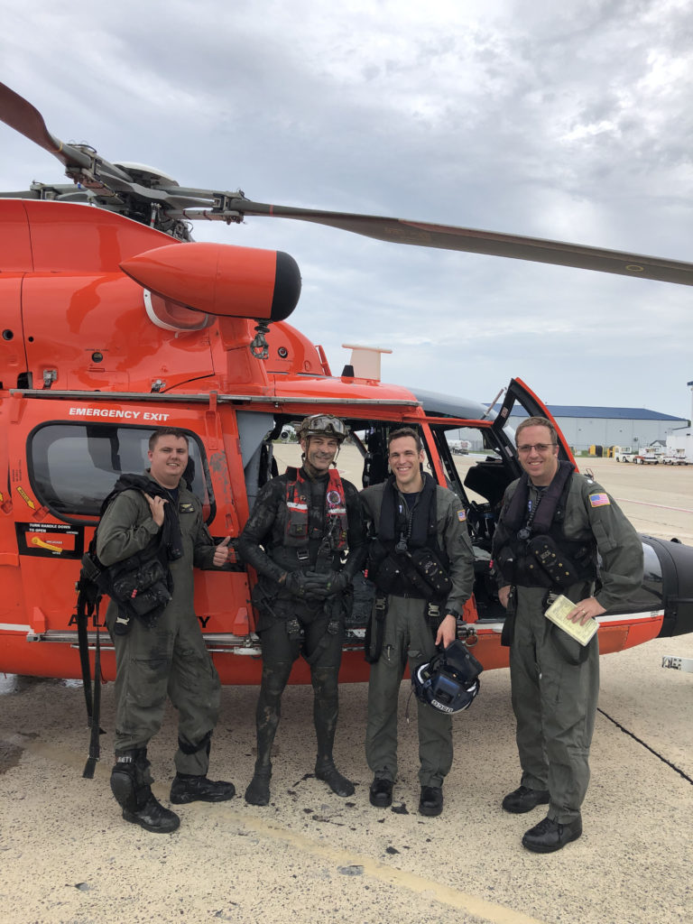 Coast Guard rescue 2 from stranded jet ski near Brigantine, New Jersey. MH-65 Dolphin Air Station Atlantic City. 