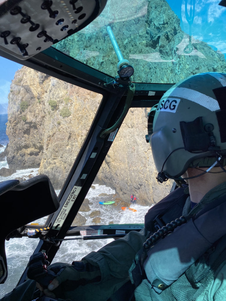 Coast Guard rescue two kayakers stranded on Anacapa Island. MH-60 Jayhawk Air Station Houston