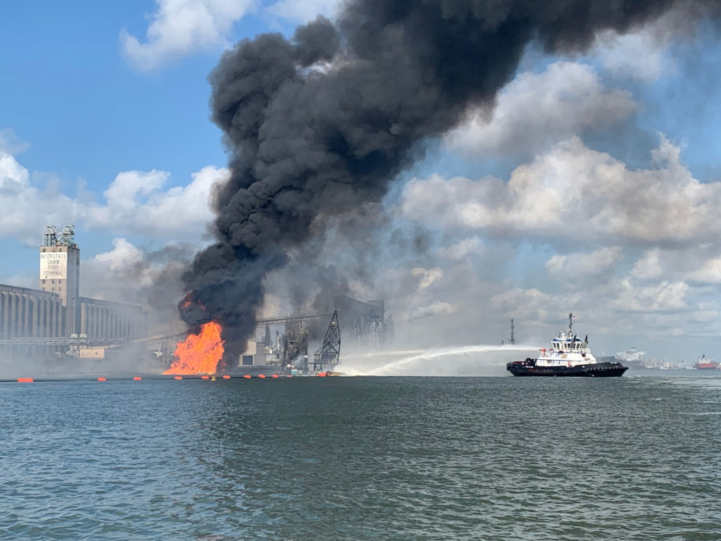 Coast Guard rescue 2 and searching for 4 from after ship fire Waymon L. Boyz in Corpus Christi, Texas