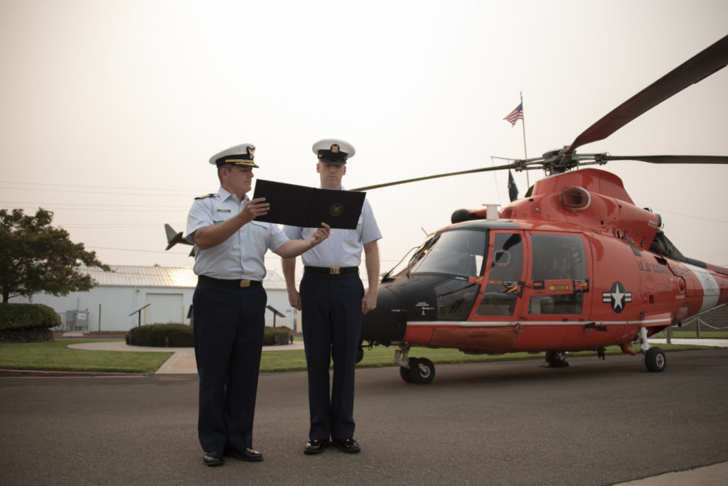 USCG MH-65 Dolphin aircrew member receives award for Hurricane Florence rescues