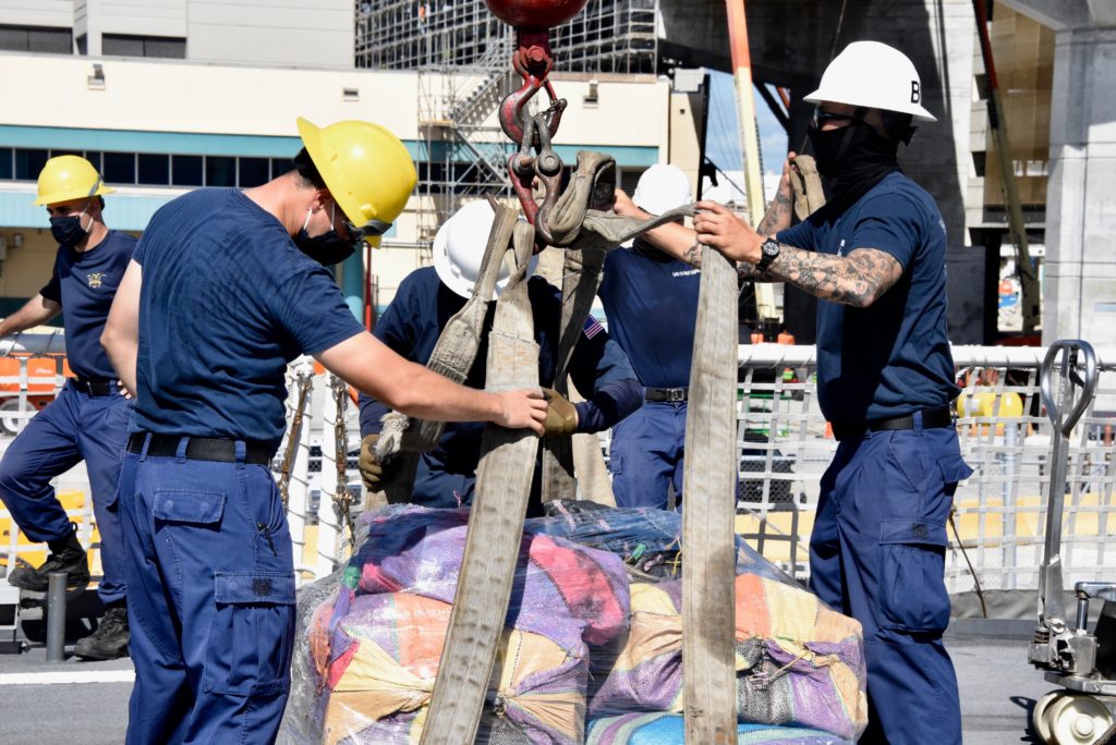 Coast Guard Cutter Hamilton offloads more than $228 million in drugs, cocaine and marijuana, at Port Everglades
