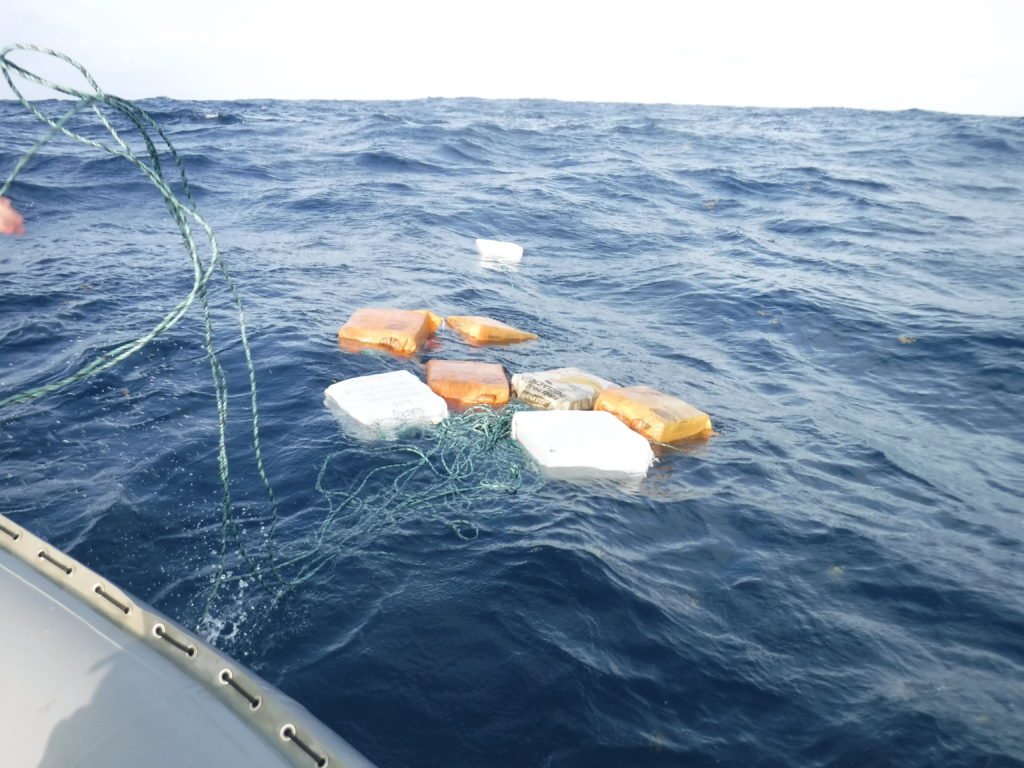 USS Kidd, Coast Guard, apprehend 3 smugglers, seize 6 million in cocaine in the Caribbean Sea