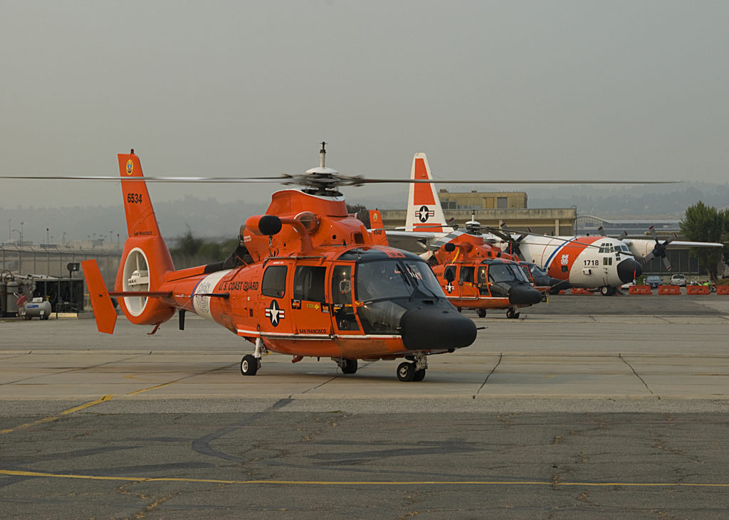 Coast Guard, partner agencies search for downed aircraft off Santa Barbara coast. MH-65 Dolphin and HC-130 Hercules