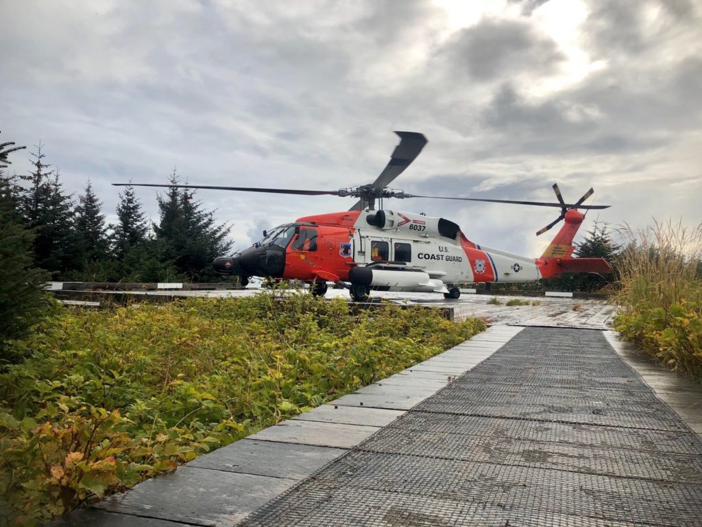 The Coast Guard MH-60 Jayhawk aircrew in Cordova returned to Kodiak