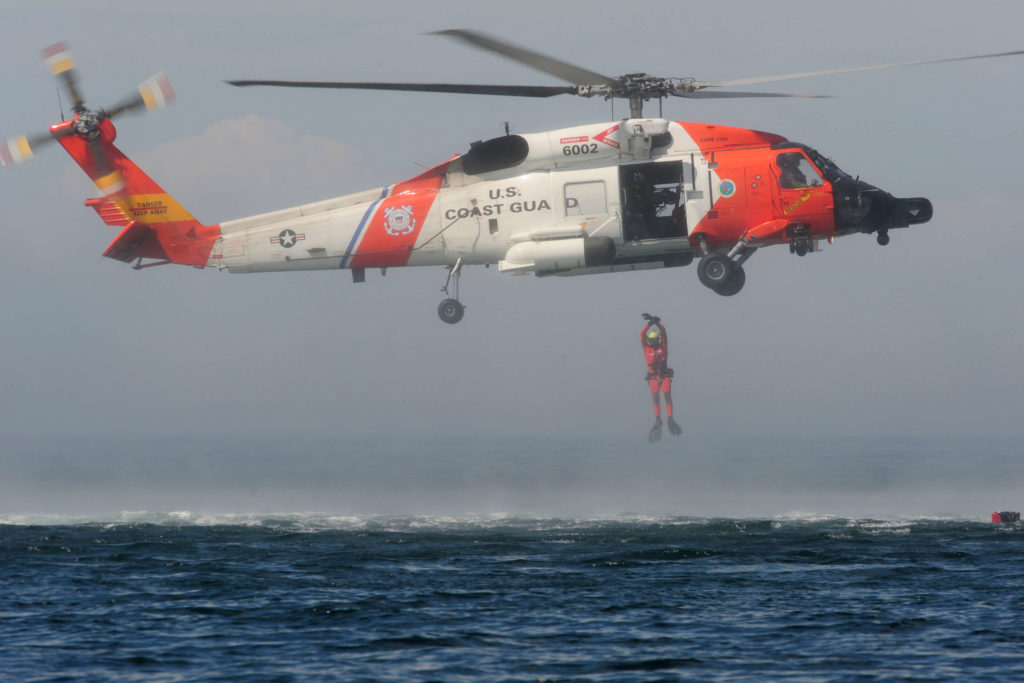 Coast Guard MH-60 Jayhawk and HC-144 Ocean Sentry aircrews medevac fisherman 160 miles east of Boston