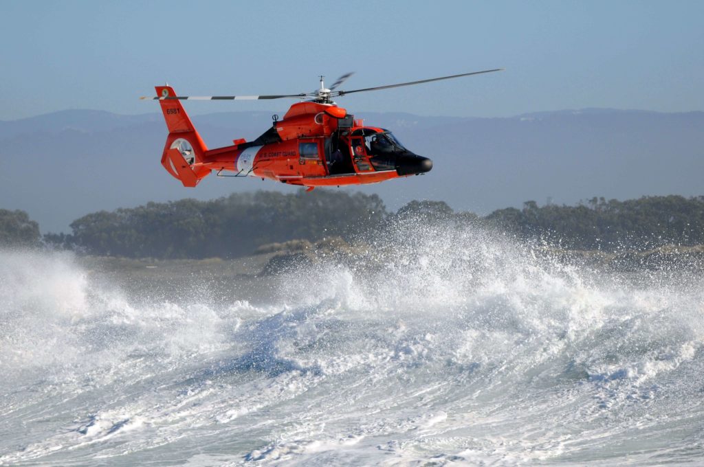 Coast Guard MH-65 aircrew rescue 3 from fishing boat near Big Lagoon