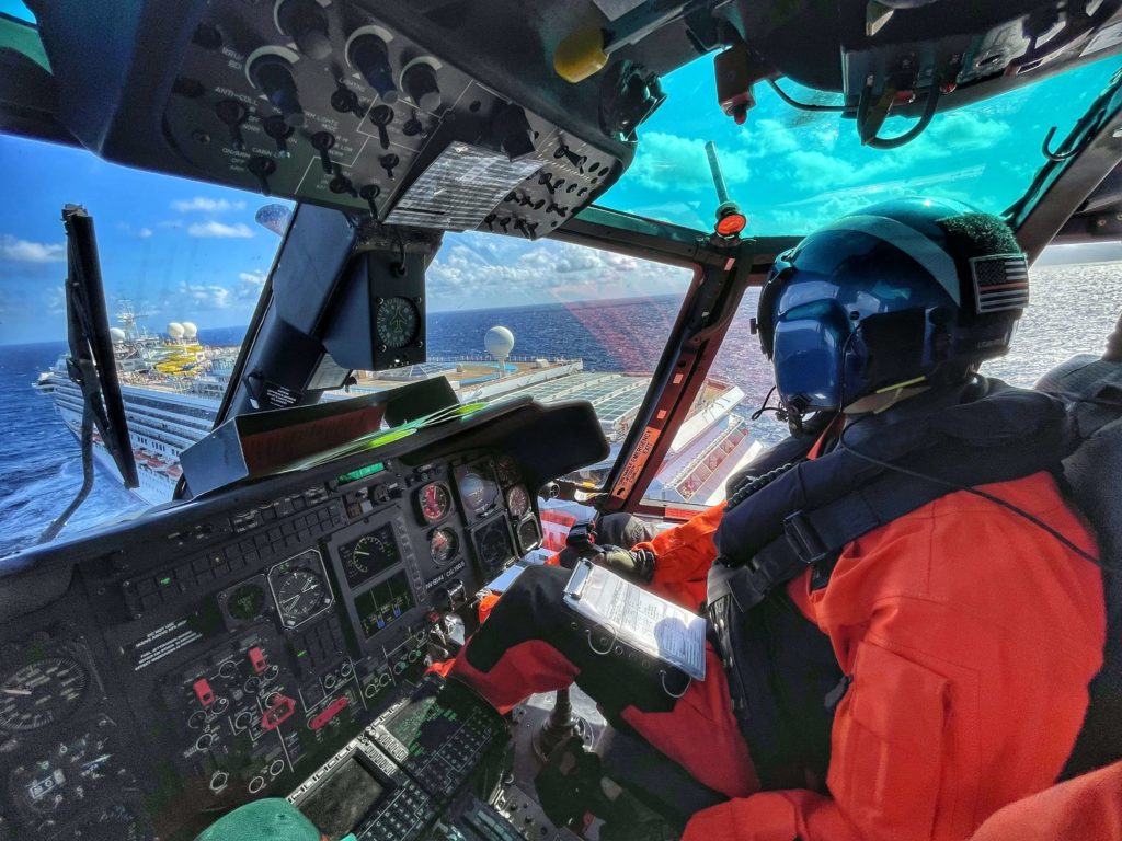 Coast Guard medevac woman 72 miles offshore Southwest Pass