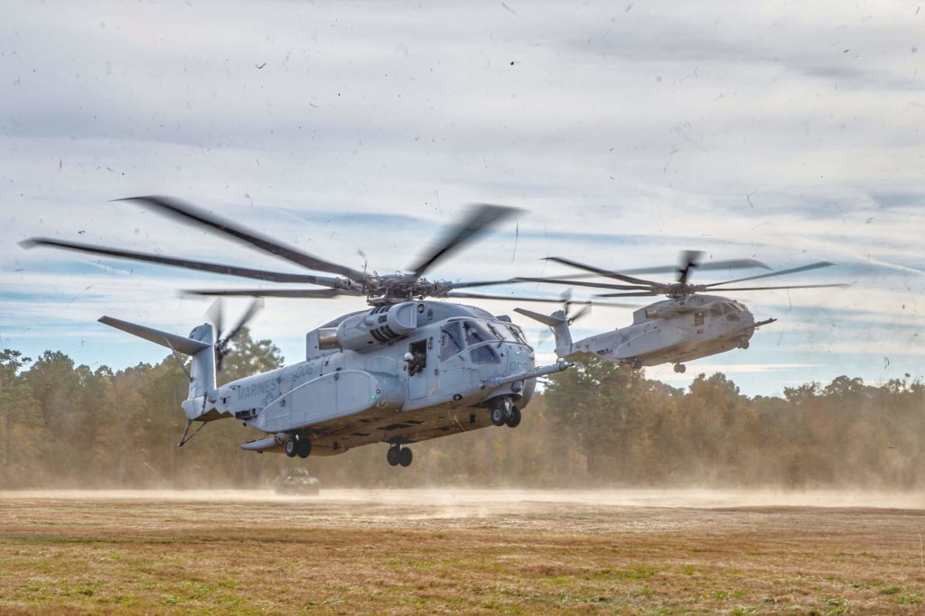 Marine Corps CH-53K King Stallion conducts offshore exercises
