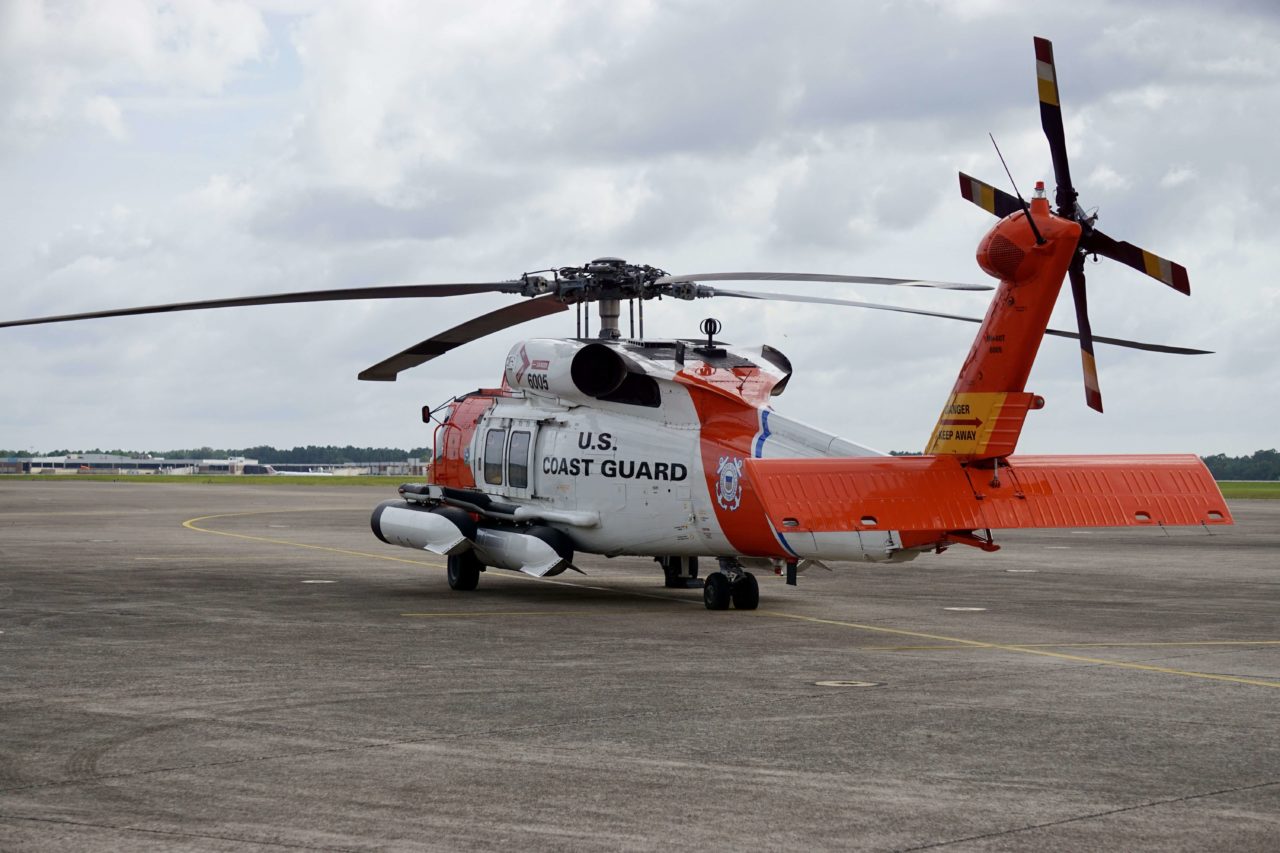 Coast Guard MH-60T crew medevac swimmer near Dauphin Island