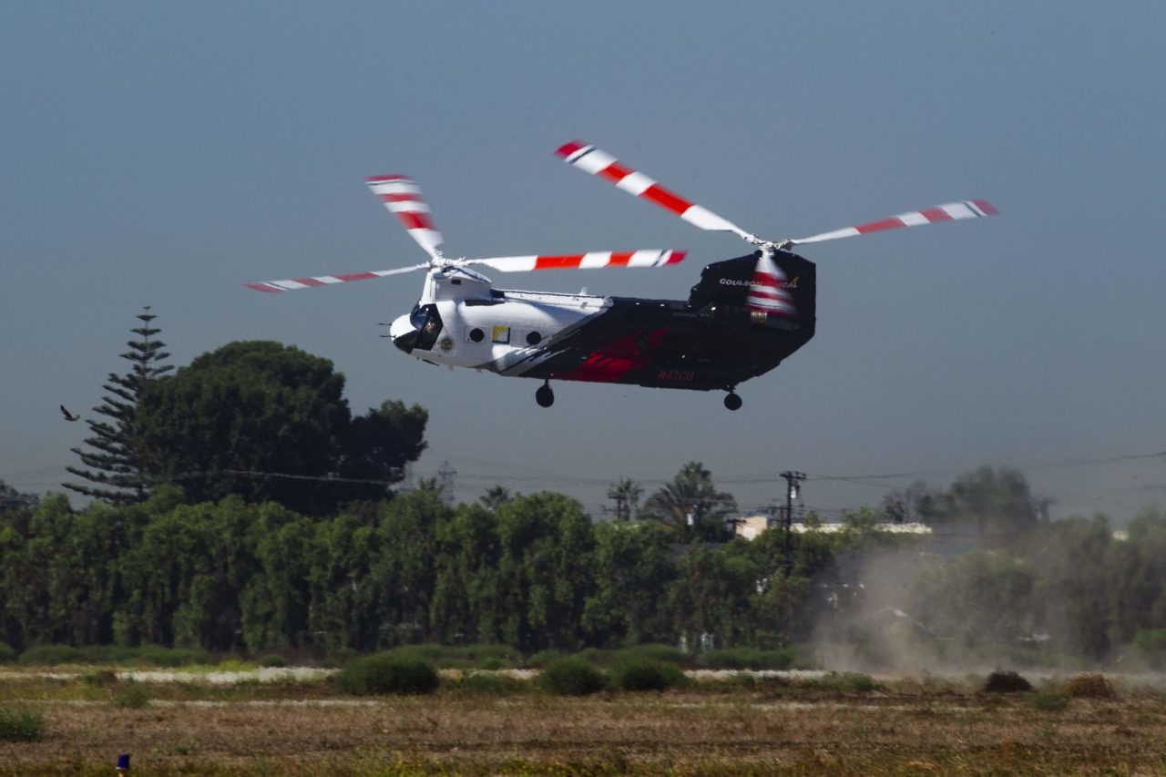 CH-47 Chinook goes from engaging enemy fire to firefighting