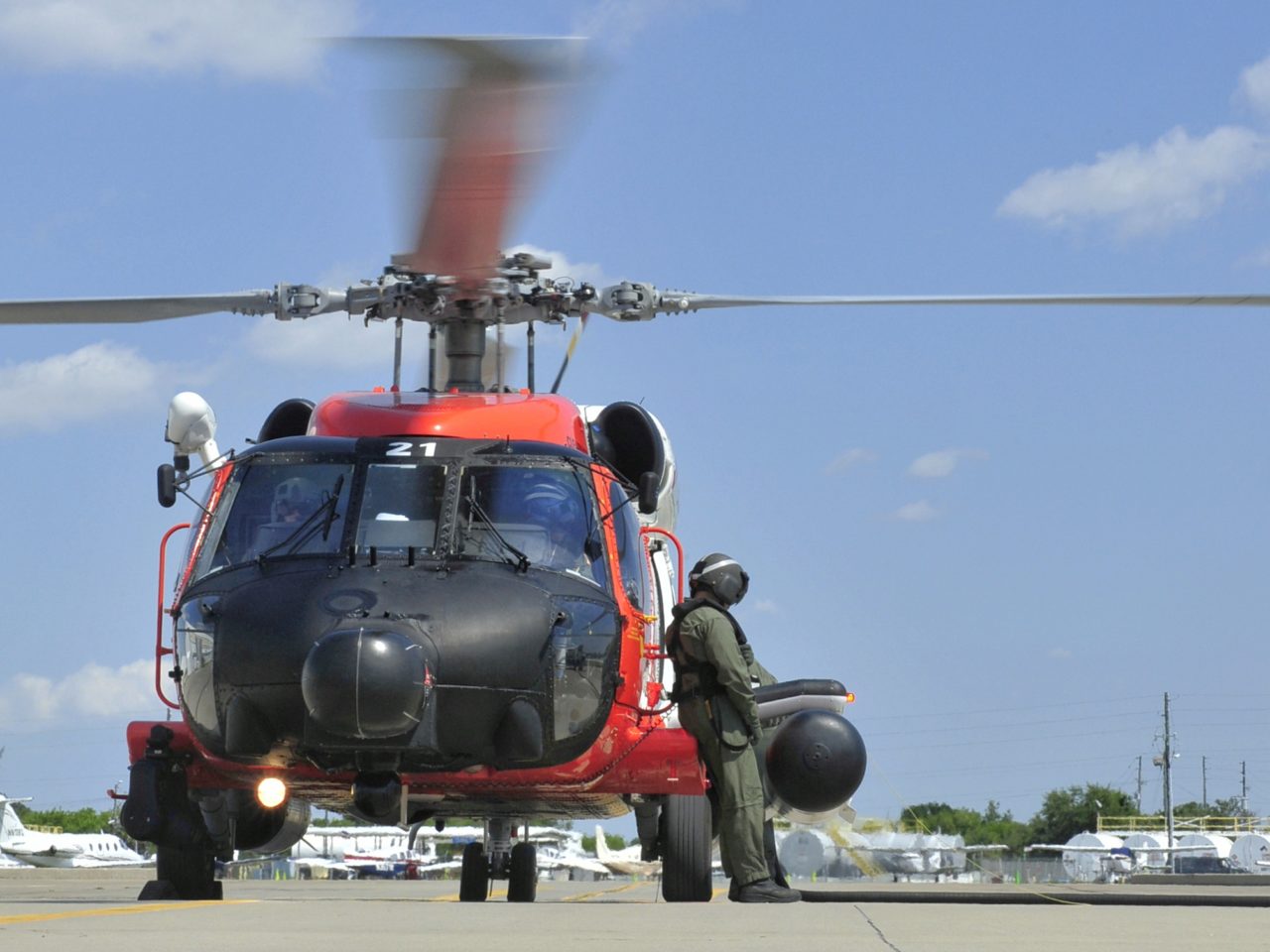 Coast Guard MH-60T aircrew rescue man near Cedar Key