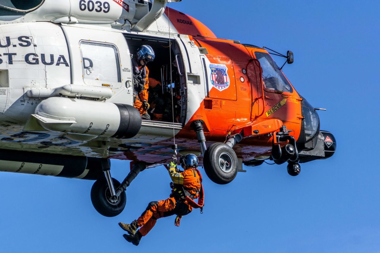 Coast Guard MH-60 crew rescue woman 100 nm off Kodiak