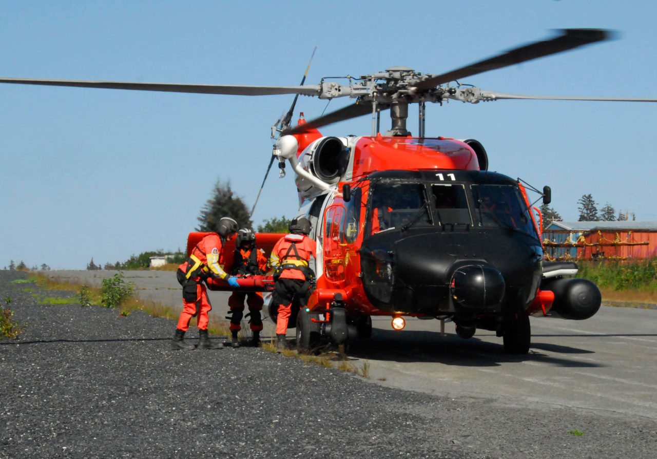 Coast Guard MH-60T crew medevac boy offshore Kotzebue, Alaska​
