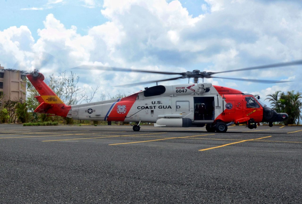 Coast Guard MH-60T rescue fisherman off Dog Island