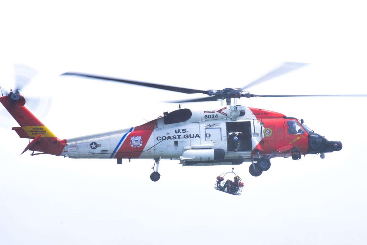Coast Guard rescue sailors 98 nm offshore Cape Hatteras