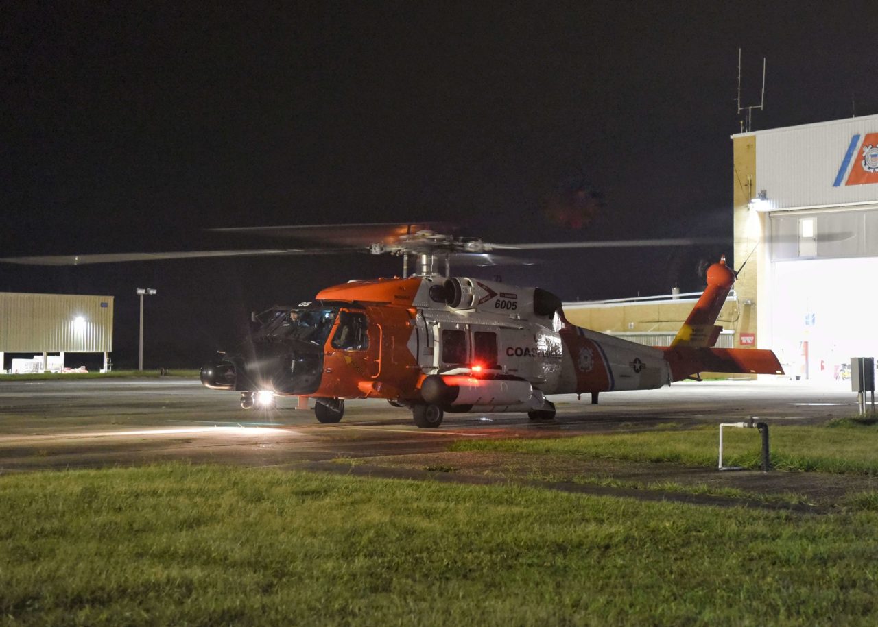 Coast Guard MH-60T crew medevac captain near Southwest Pass