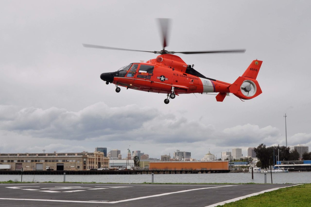 Coast Guard MH-65 crew rescue hiker on Mussel Rock Beach