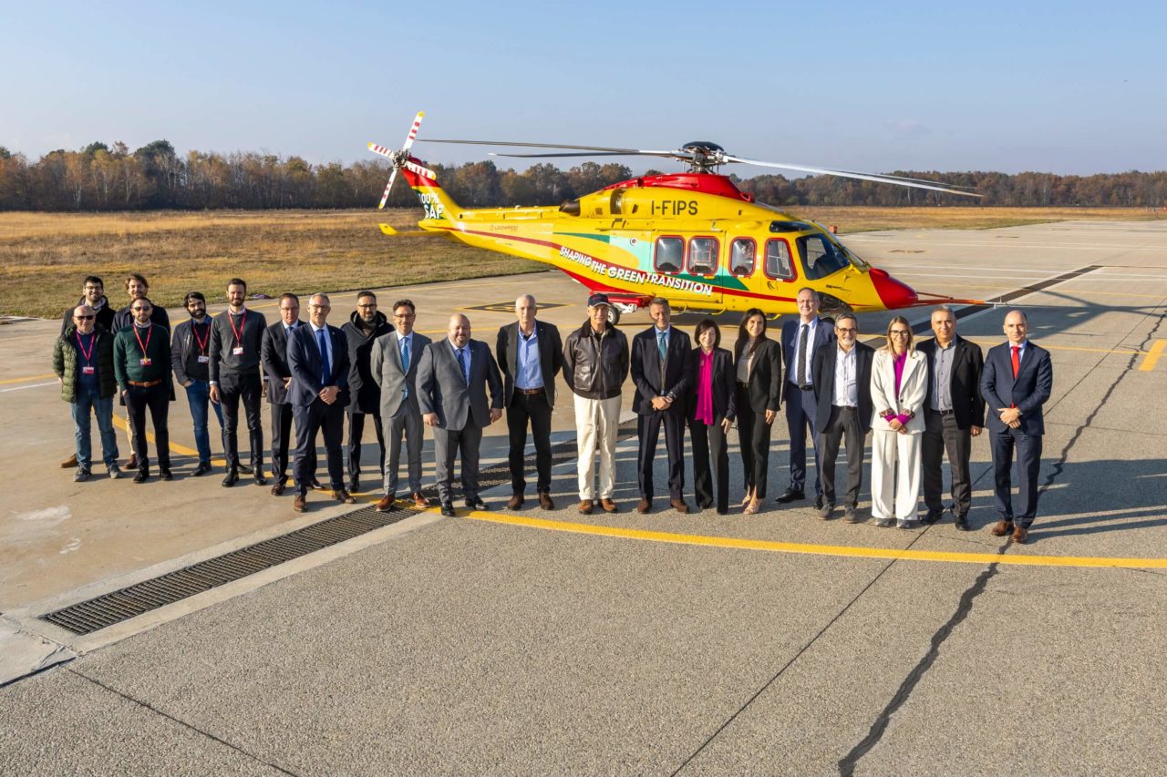 Leonardo AW139 sustainable  helicopter team